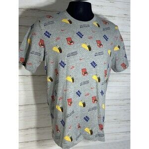 Nike T Shirt LARGE Men Taco Sole Food Sportswear NSW Los Zapatos Gray t-shirt